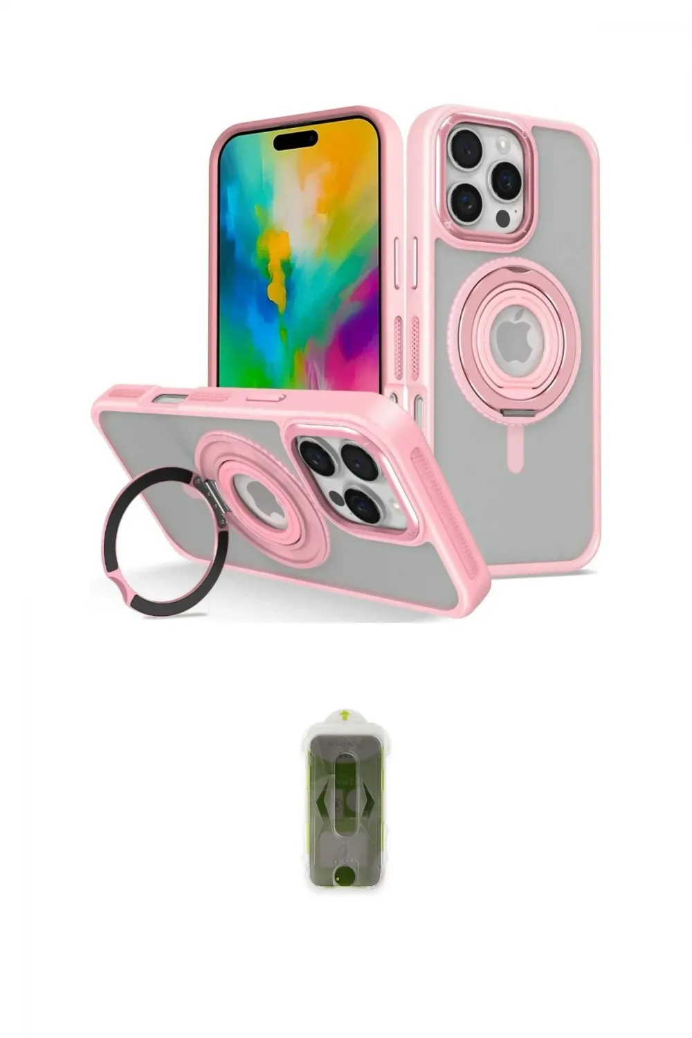 ieg™ iPhone 16 Pro Max Kılıf Nova Minimal Serisi - Siyah Joko Magic 5D Hayalet Cam