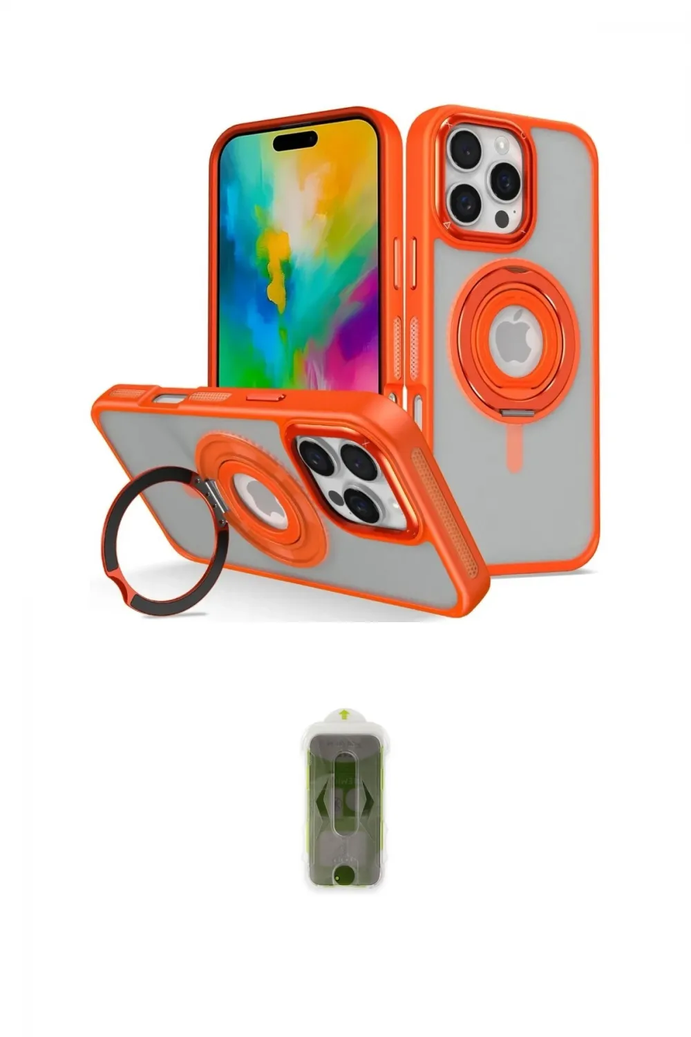 ieg™ iPhone 16 Pro Max Kılıf Nova Minimal Serisi - Siyah Joko Magic 5D Hayalet Cam