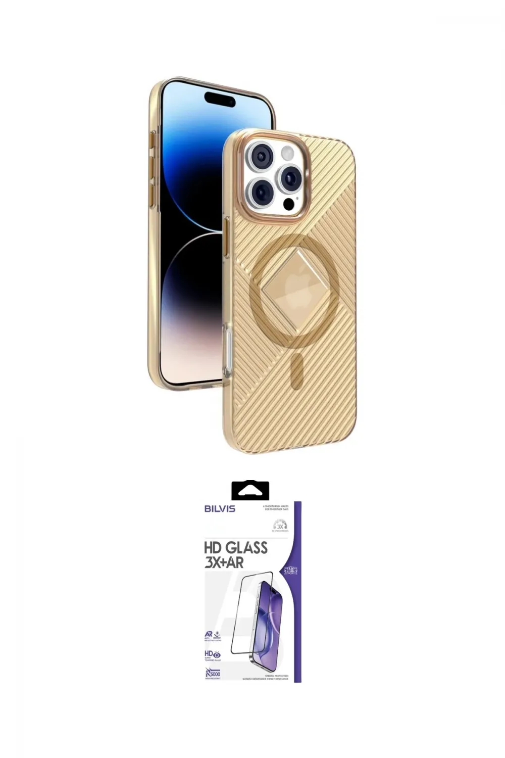 ieg™ iPhone 16 Pro Max Kılıf Nova Modern Prime - Siyah Bilvis 3X AR HD Cam Ekran Koruyucu