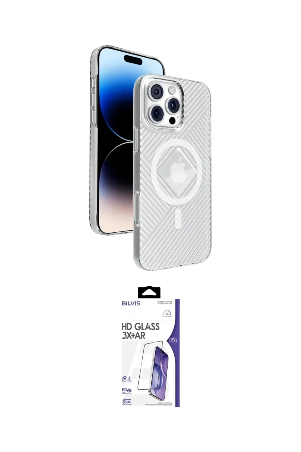 ieg™ iPhone 16 Pro Max Kılıf Nova Modern Prime - Siyah Bilvis 3X AR HD Cam Ekran Koruyucu