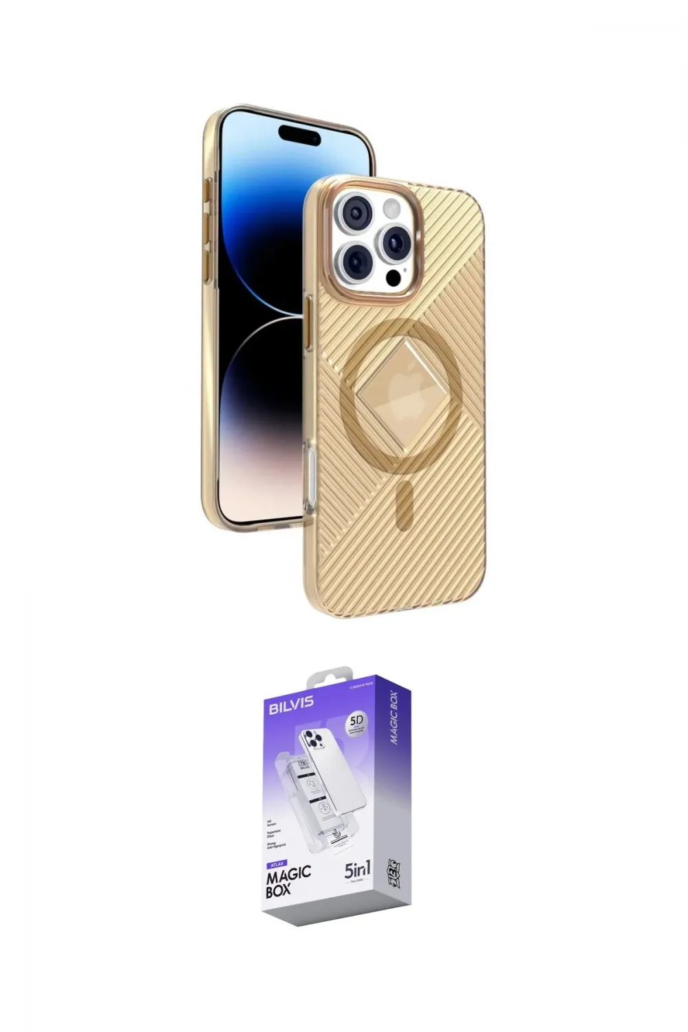 ieg™ iPhone 16 Pro Max Kılıf Nova Modern Prime - Siyah Bilvis 5in1 3D Magic Cam Ekran Koruyucu
