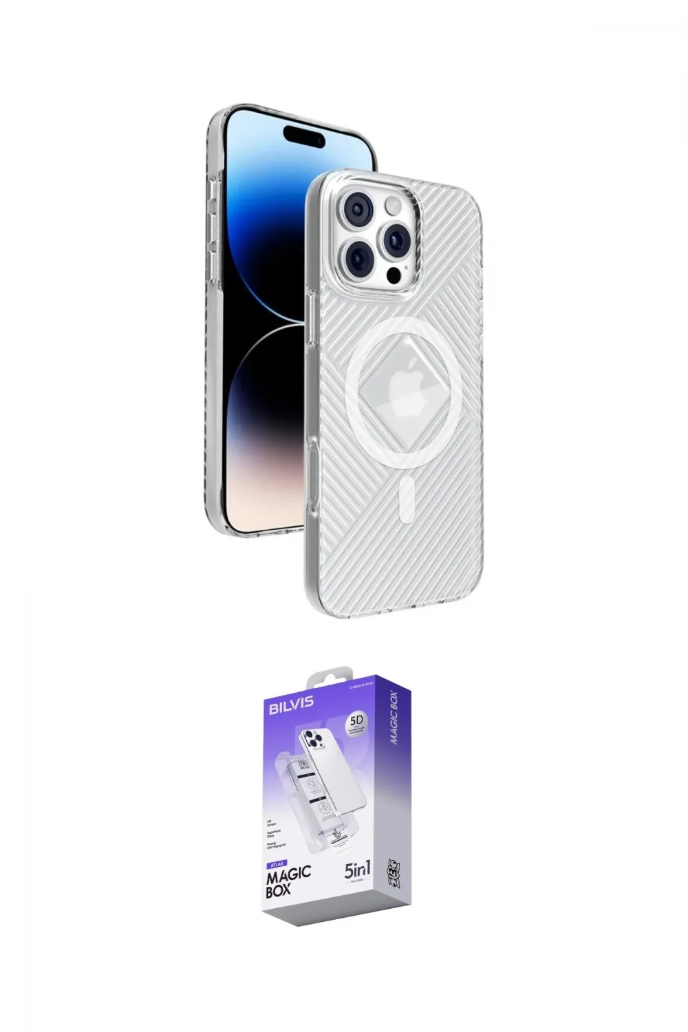 ieg™ iPhone 16 Pro Max Kılıf Nova Modern Prime - Siyah Bilvis 5in1 3D Magic Cam Ekran Koruyucu