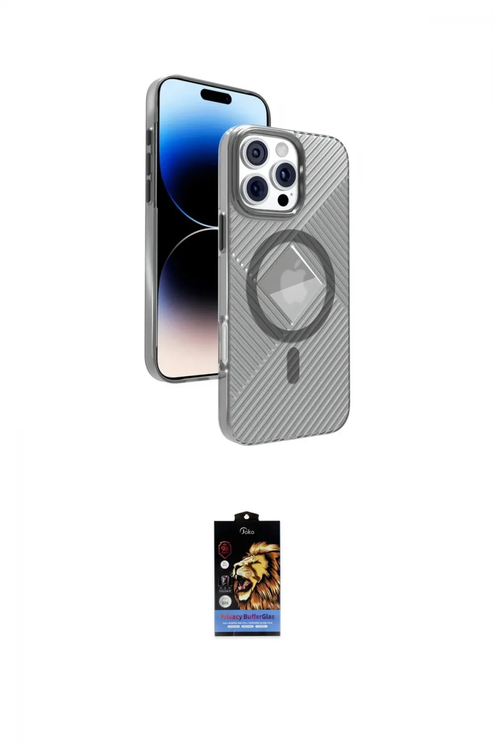 ieg™ iPhone 16 Pro Max Kılıf Nova Modern Prime - Siyah Buffer Hayalet Cam Ekran Koruyucu