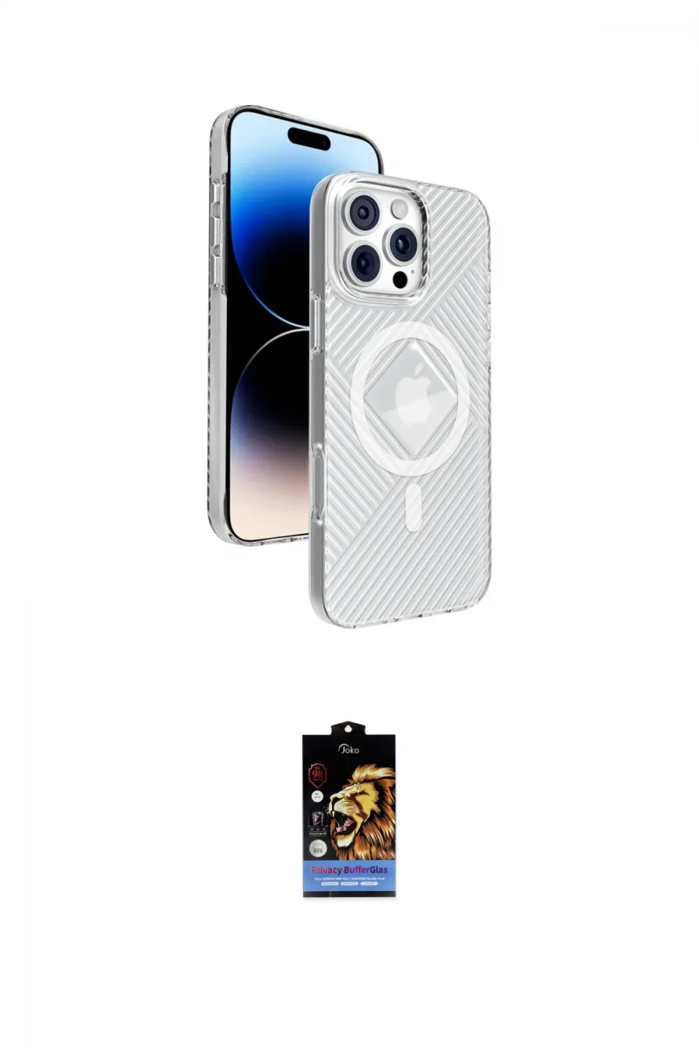 ieg™ iPhone 16 Pro Max Kılıf Nova Modern Prime - Siyah Buffer Hayalet Cam Ekran Koruyucu