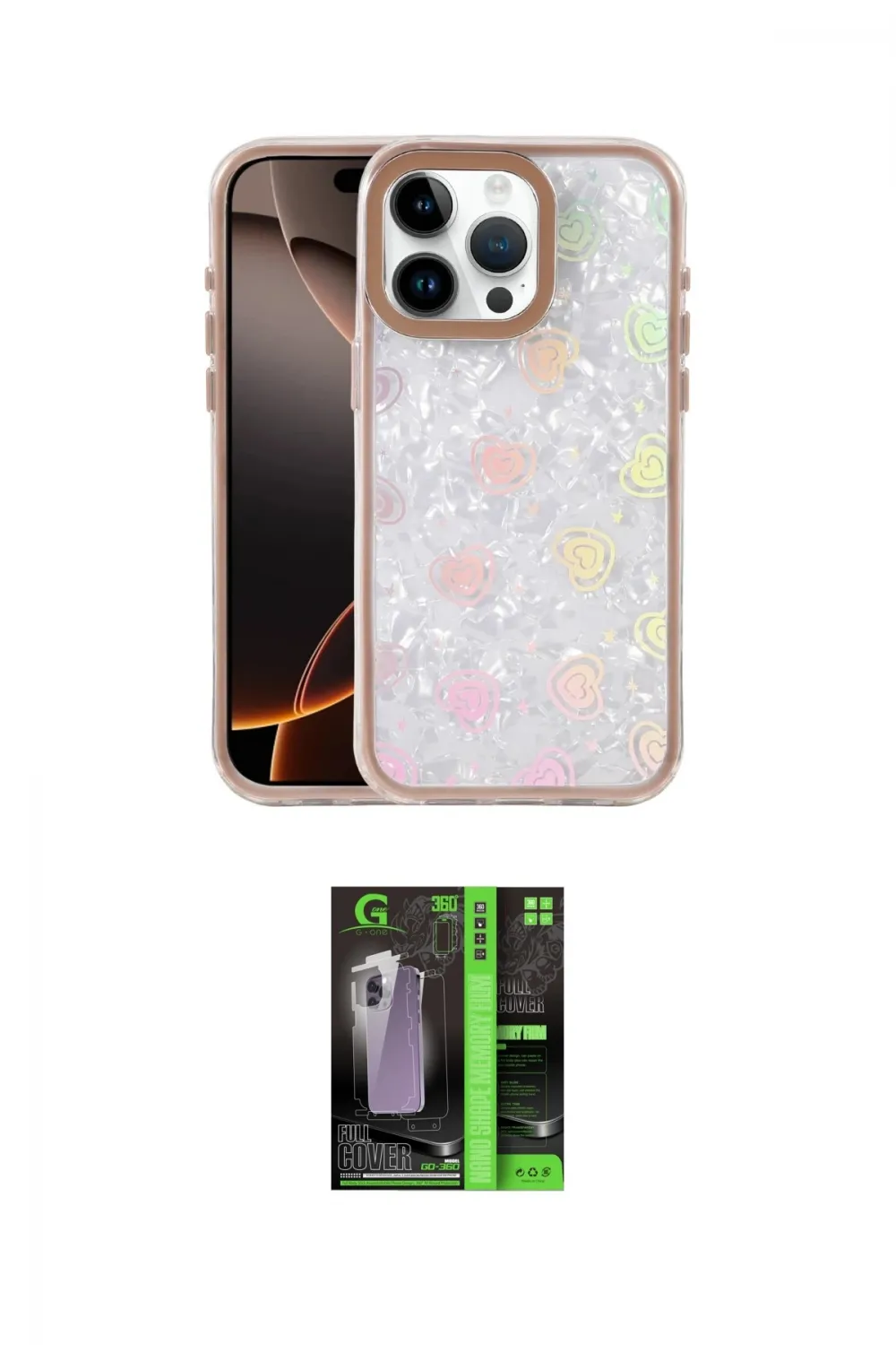 ieg™ iPhone 16 Pro Max Kılıf Odak Prime - Şeffaf 360 Full Body Arka Koruyucu