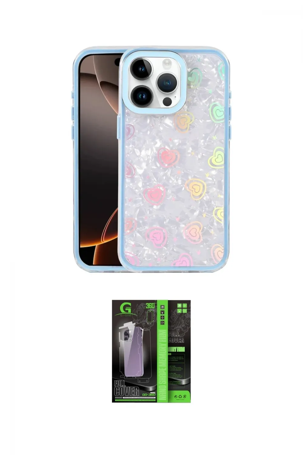 ieg™ iPhone 16 Pro Max Kılıf Odak Prime - Şeffaf 360 Full Body Arka Koruyucu