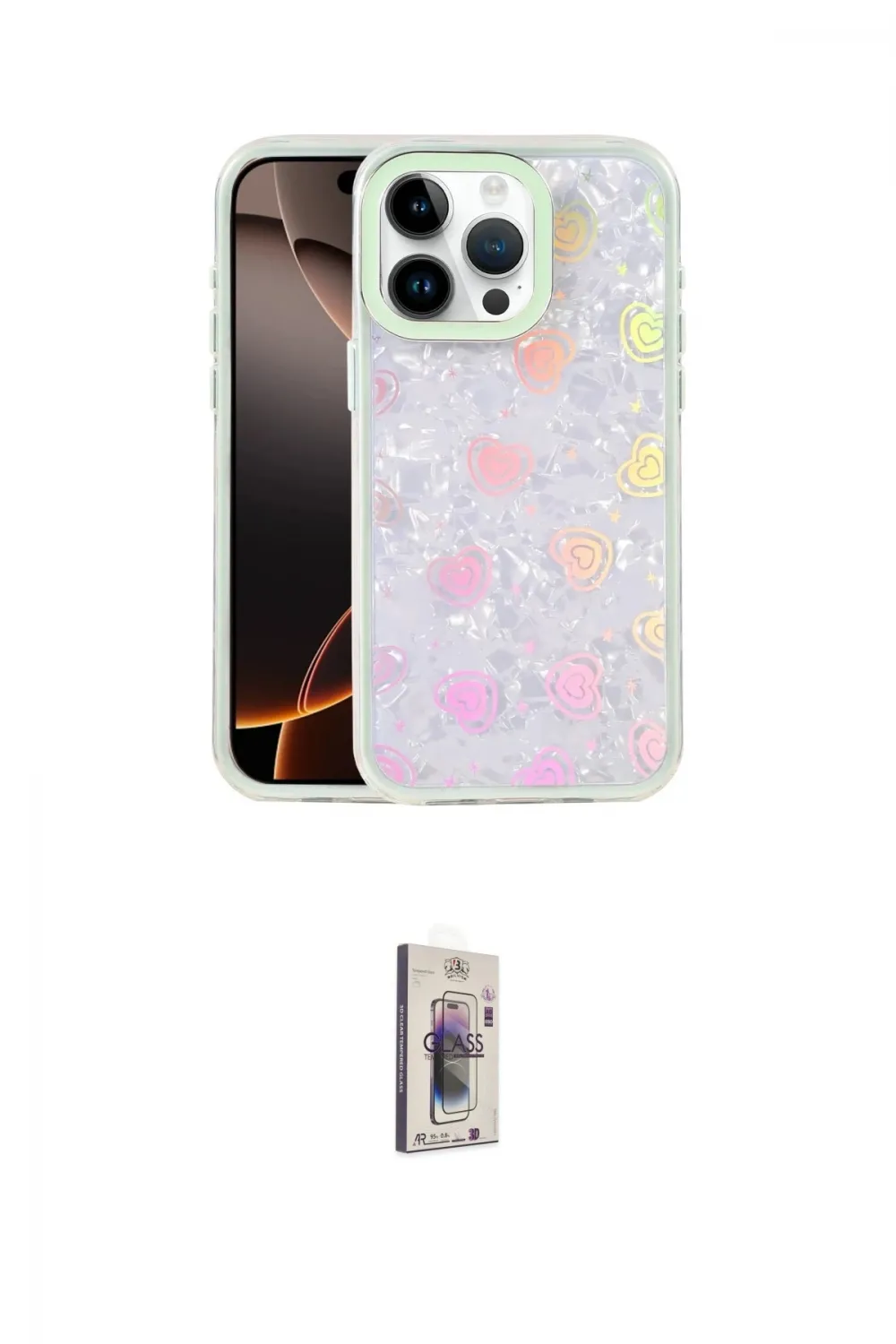 ieg™ iPhone 16 Pro Max Kılıf Odak Prime - Siyah Bilvis 3D Cam Ekran Koruyucu