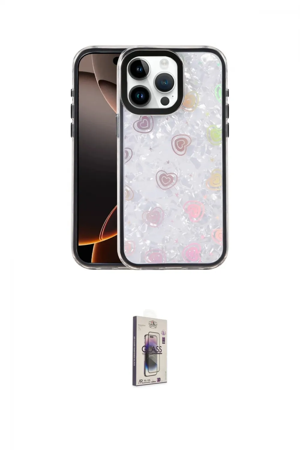 ieg™ iPhone 16 Pro Max Kılıf Odak Prime - Siyah Bilvis 3D Cam Ekran Koruyucu