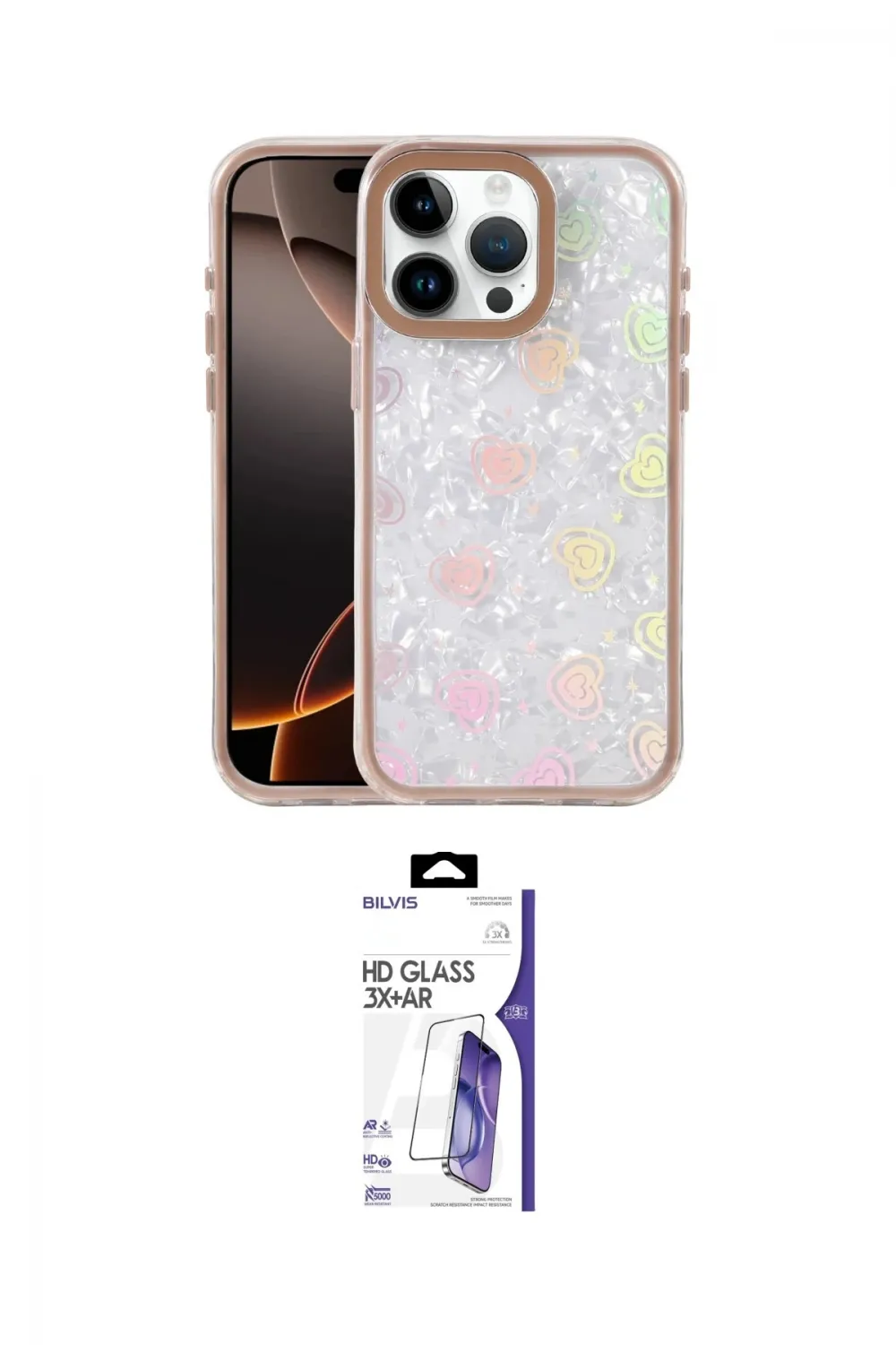 ieg™ iPhone 16 Pro Max Kılıf Odak Prime - Siyah Bilvis 3X AR HD Cam Ekran Koruyucu