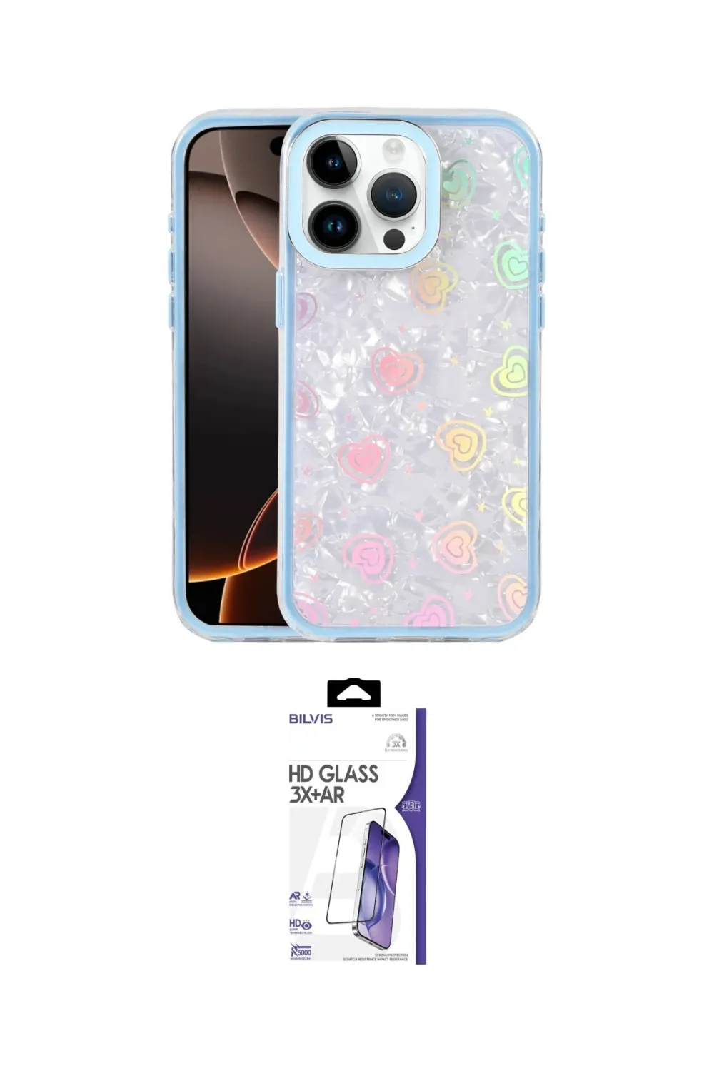 ieg™ iPhone 16 Pro Max Kılıf Odak Prime - Siyah Bilvis 3X AR HD Cam Ekran Koruyucu