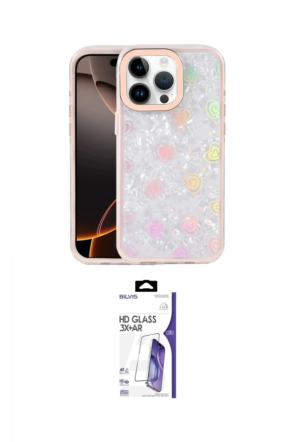 ieg™ iPhone 16 Pro Max Kılıf Odak Prime - Siyah Bilvis 3X AR HD Cam Ekran Koruyucu