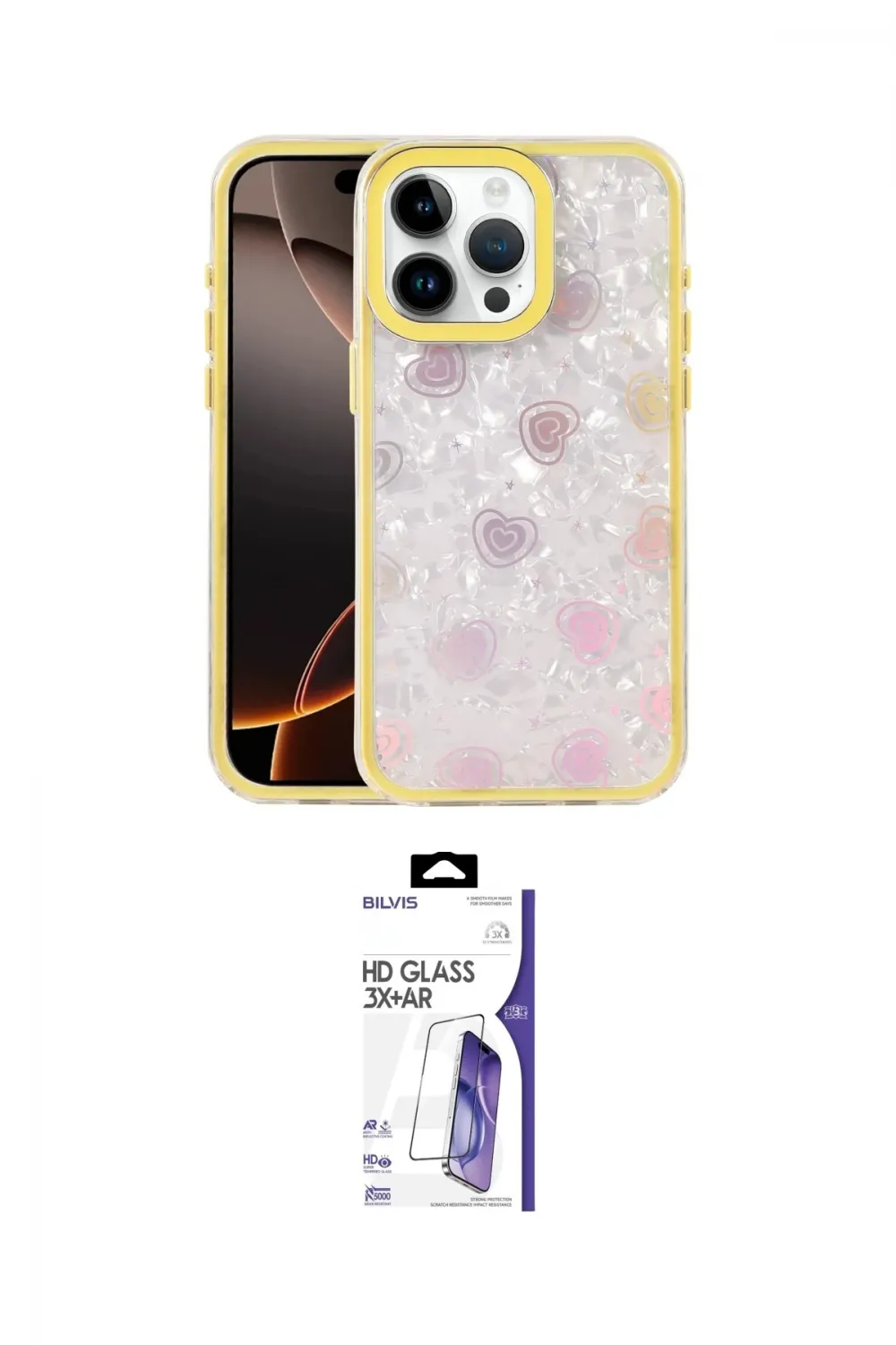 ieg™ iPhone 16 Pro Max Kılıf Odak Prime - Siyah Bilvis 3X AR HD Cam Ekran Koruyucu