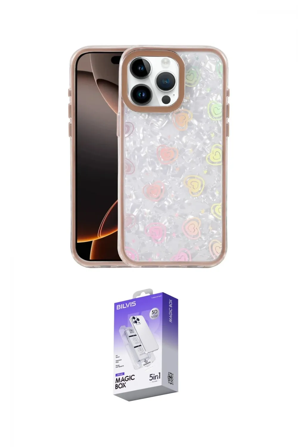 ieg™ iPhone 16 Pro Max Kılıf Odak Prime - Siyah Bilvis 5in1 3D Magic Cam Ekran Koruyucu