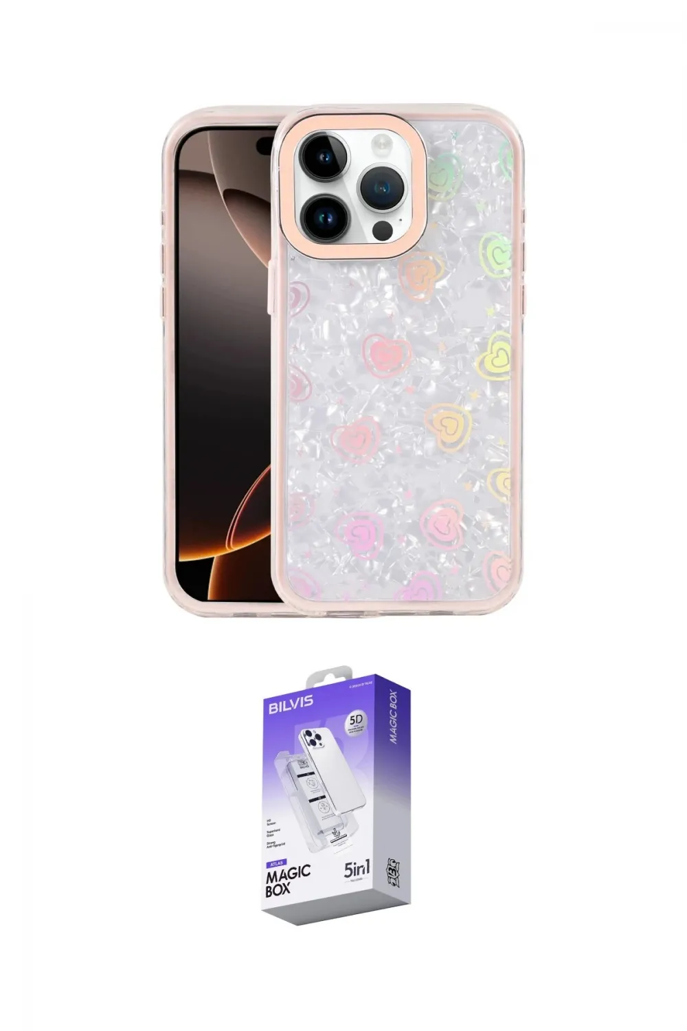 ieg™ iPhone 16 Pro Max Kılıf Odak Prime - Siyah Bilvis 5in1 3D Magic Cam Ekran Koruyucu
