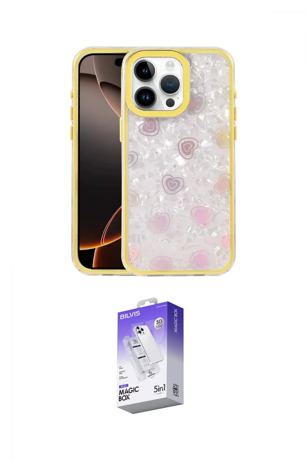 ieg™ iPhone 16 Pro Max Kılıf Odak Prime - Siyah Bilvis 5in1 3D Magic Cam Ekran Koruyucu