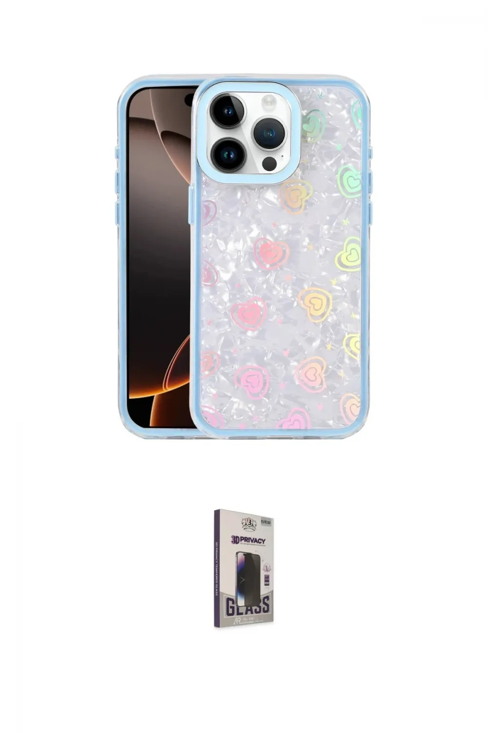 ieg™ iPhone 16 Pro Max Kılıf Odak Prime - Siyah Bilvis Hayalet Cam Ekran Koruyucu