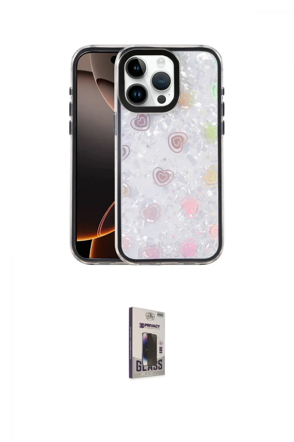 ieg™ iPhone 16 Pro Max Kılıf Odak Prime - Siyah Bilvis Hayalet Cam Ekran Koruyucu