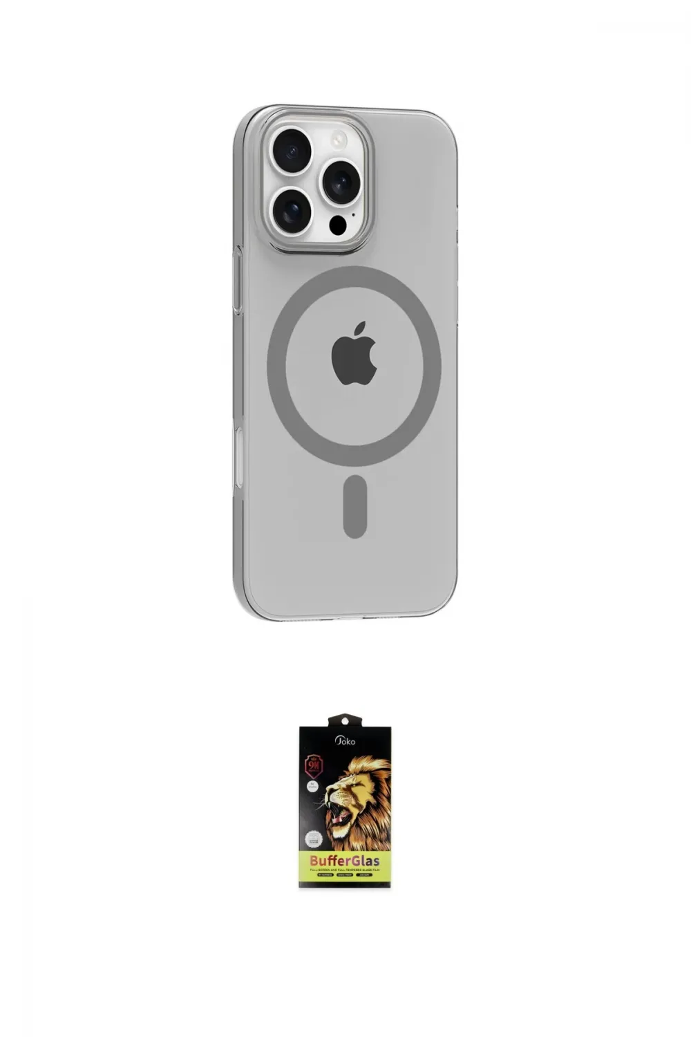 ieg™ iPhone 16 Pro Max Kılıf Pusula Form Özel Seri - Siyah Buffer Cam Ekran Koruyucu