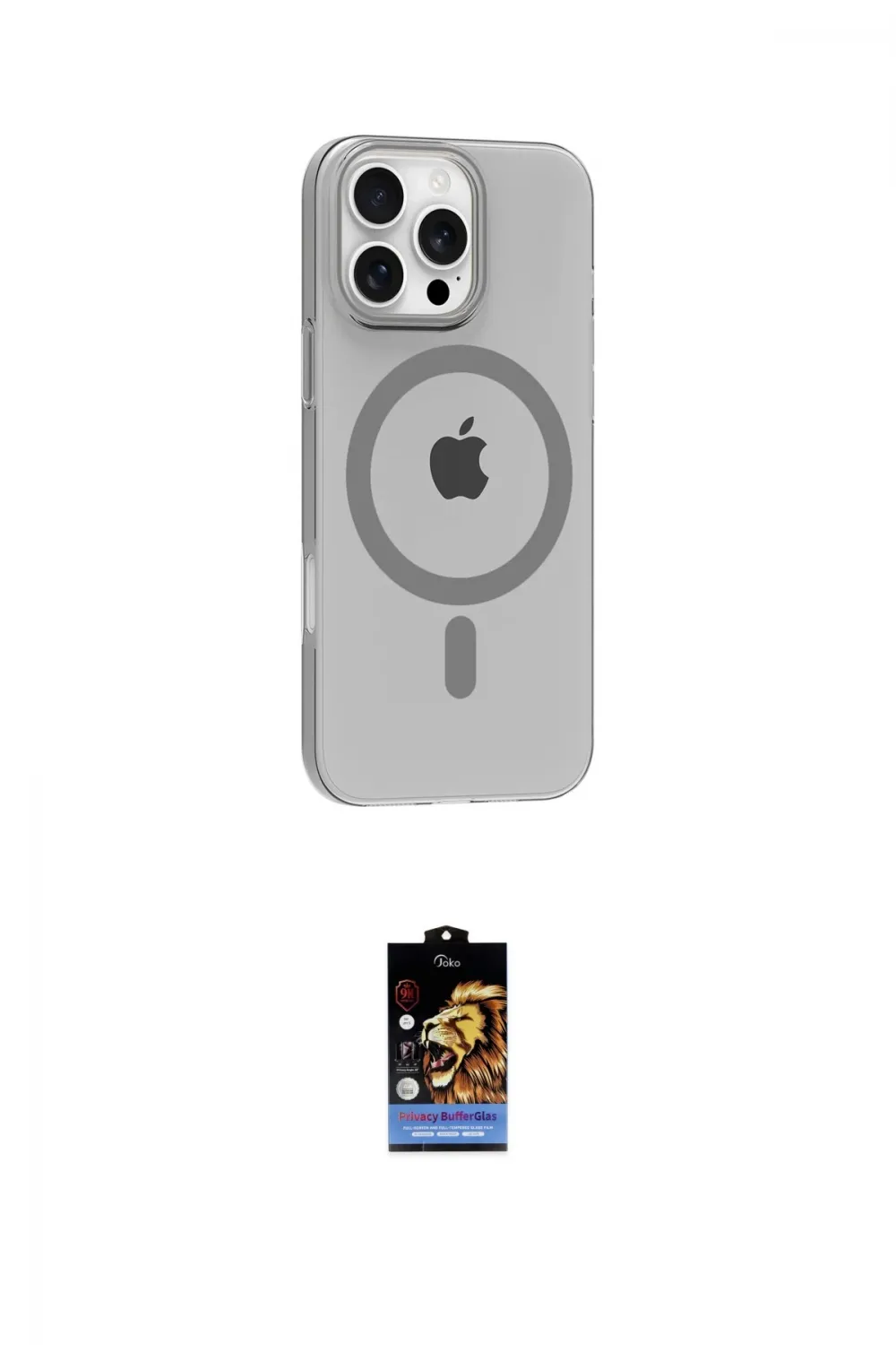 ieg™ iPhone 16 Pro Max Kılıf Pusula Form Özel Seri - Siyah Buffer Hayalet Cam Ekran Koruyucu