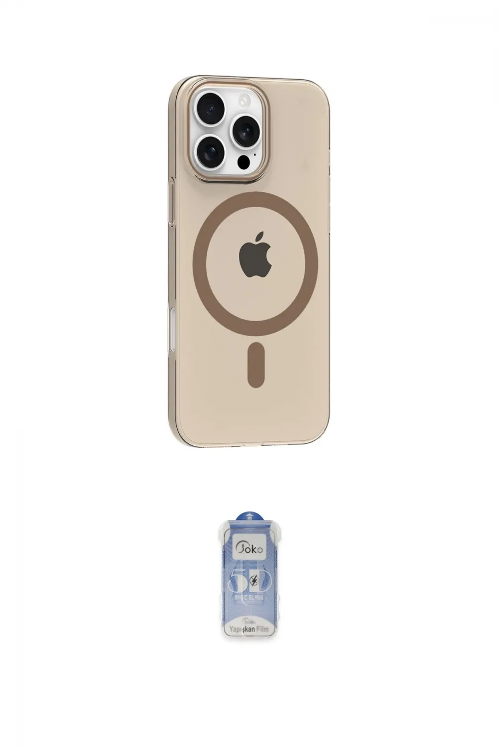 ieg™ iPhone 16 Pro Max Kılıf Pusula Form Özel Seri - Siyah Joko Magic 5D Cam