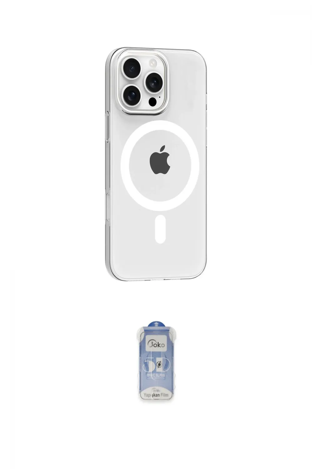 ieg™ iPhone 16 Pro Max Kılıf Pusula Form Özel Seri - Siyah Joko Magic 5D Cam