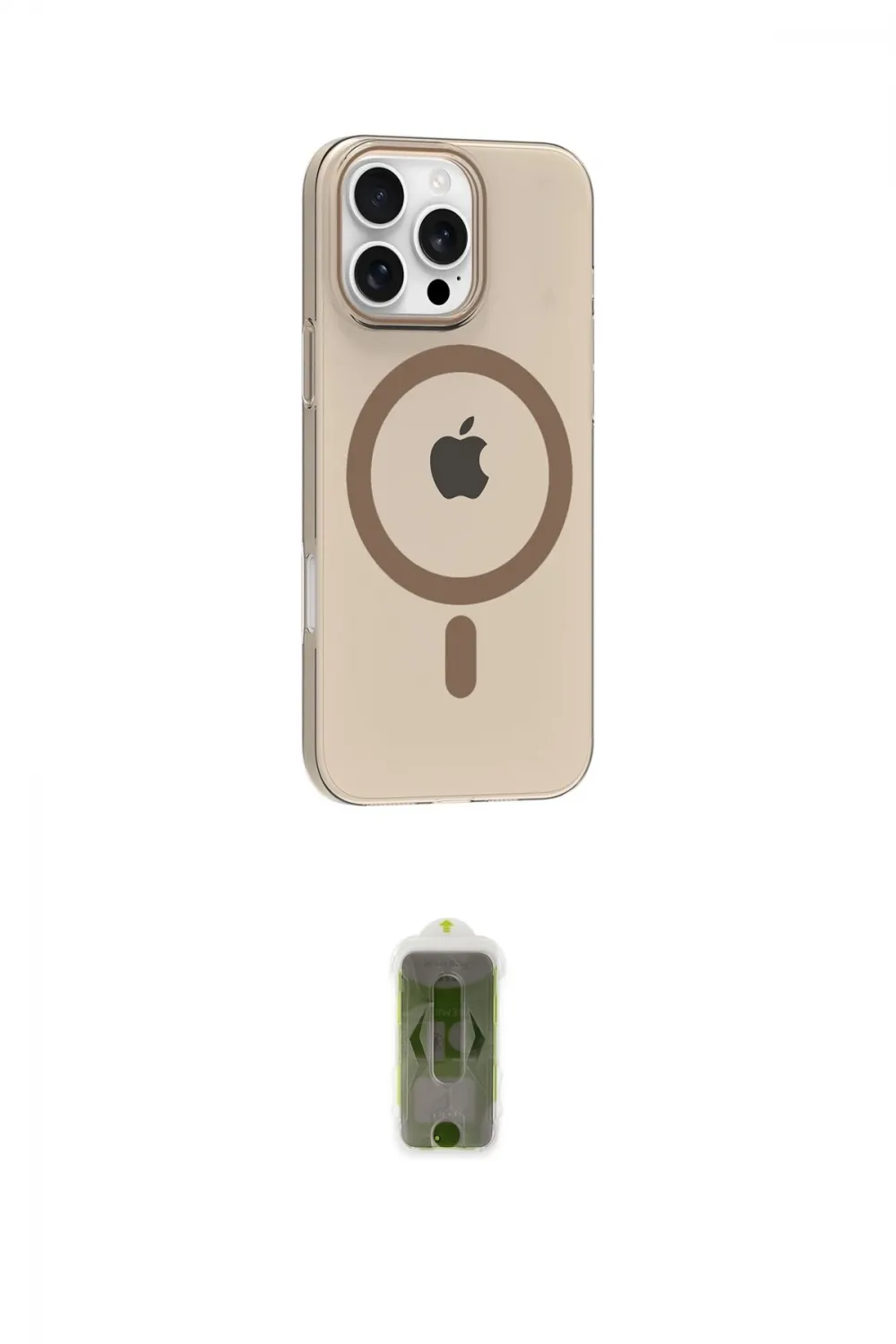 ieg™ iPhone 16 Pro Max Kılıf Pusula Form Özel Seri - Siyah Joko Magic 5D Hayalet Cam