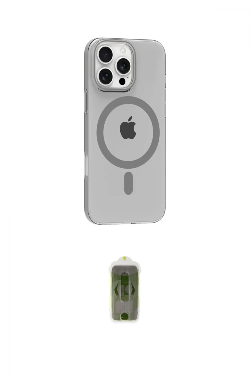 ieg™ iPhone 16 Pro Max Kılıf Pusula Form Özel Seri - Siyah Joko Magic 5D Hayalet Cam