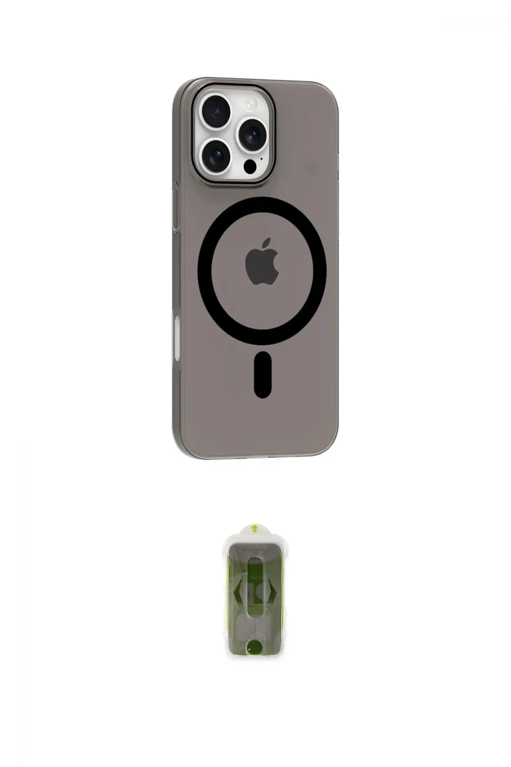 ieg™ iPhone 16 Pro Max Kılıf Pusula Form Özel Seri - Siyah Joko Magic 5D Hayalet Cam