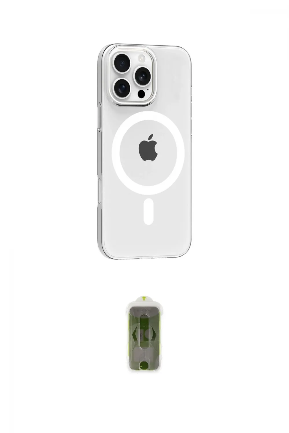 ieg™ iPhone 16 Pro Max Kılıf Pusula Form Özel Seri - Siyah Joko Magic 5D Hayalet Cam