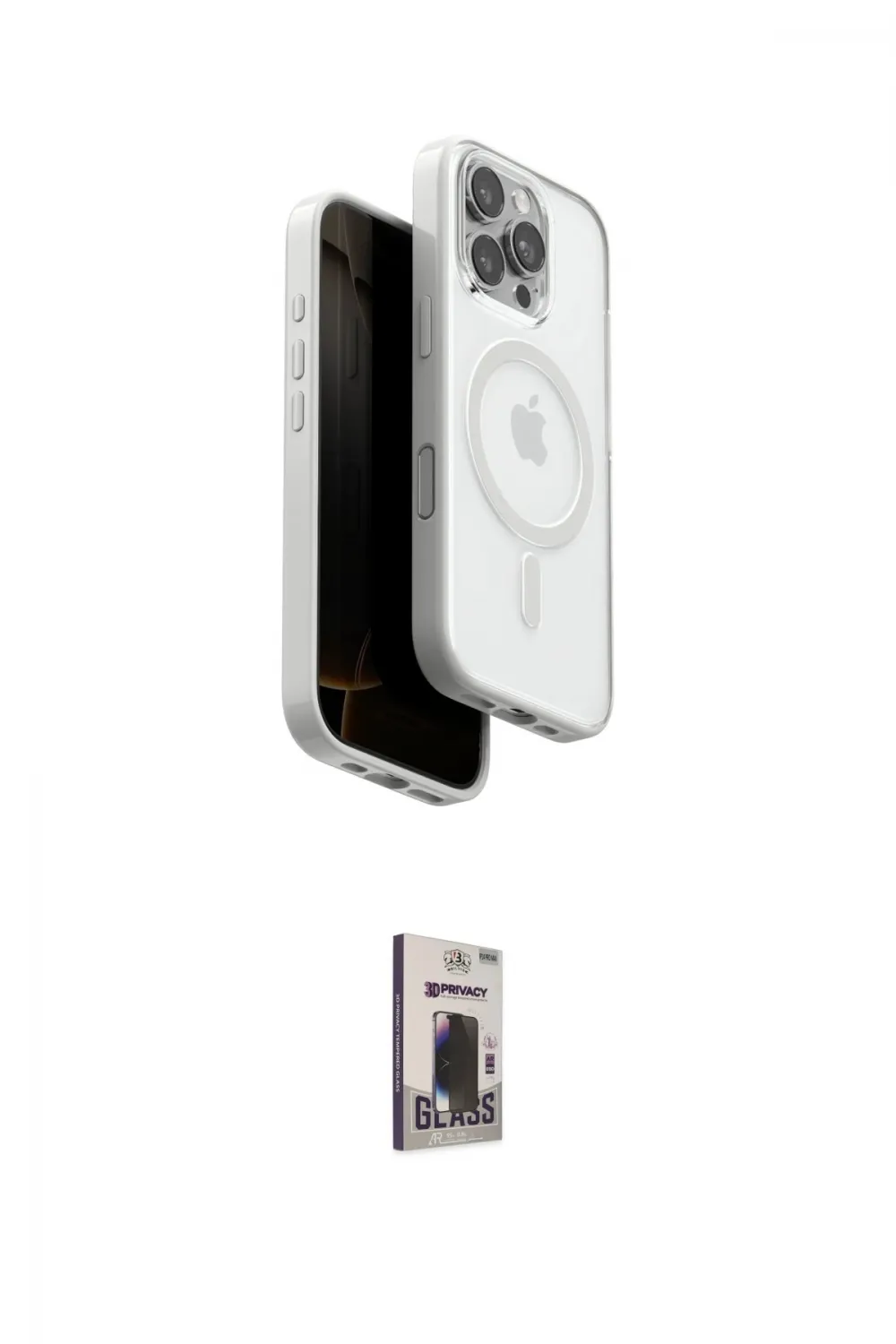 ieg™ iPhone 16 Pro Max Kılıf Pusula Form Serisi - Siyah Bilvis Hayalet Cam Ekran Koruyucu