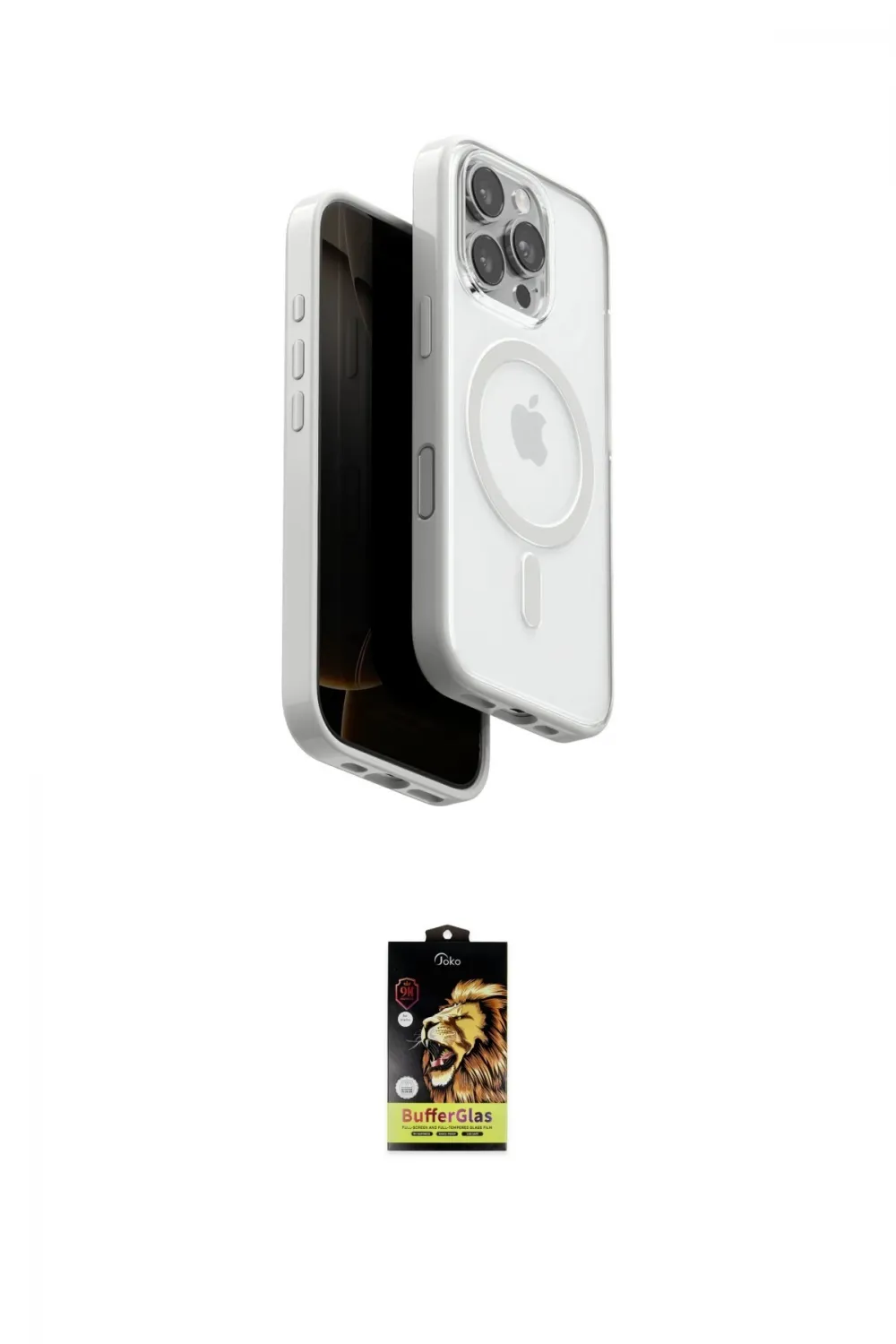 ieg™ iPhone 16 Pro Max Kılıf Pusula Form Serisi - Siyah Buffer Cam Ekran Koruyucu