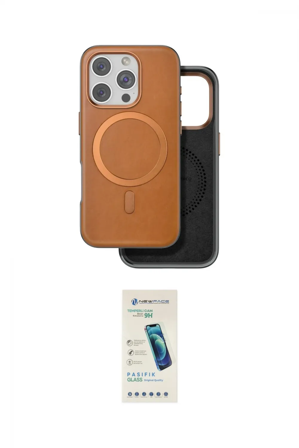 ieg™ iPhone 16 Pro Max Kılıf Pusula Işık Koleksiyonu - Şeffaf Pasifik Cam Ekran Koruyucu