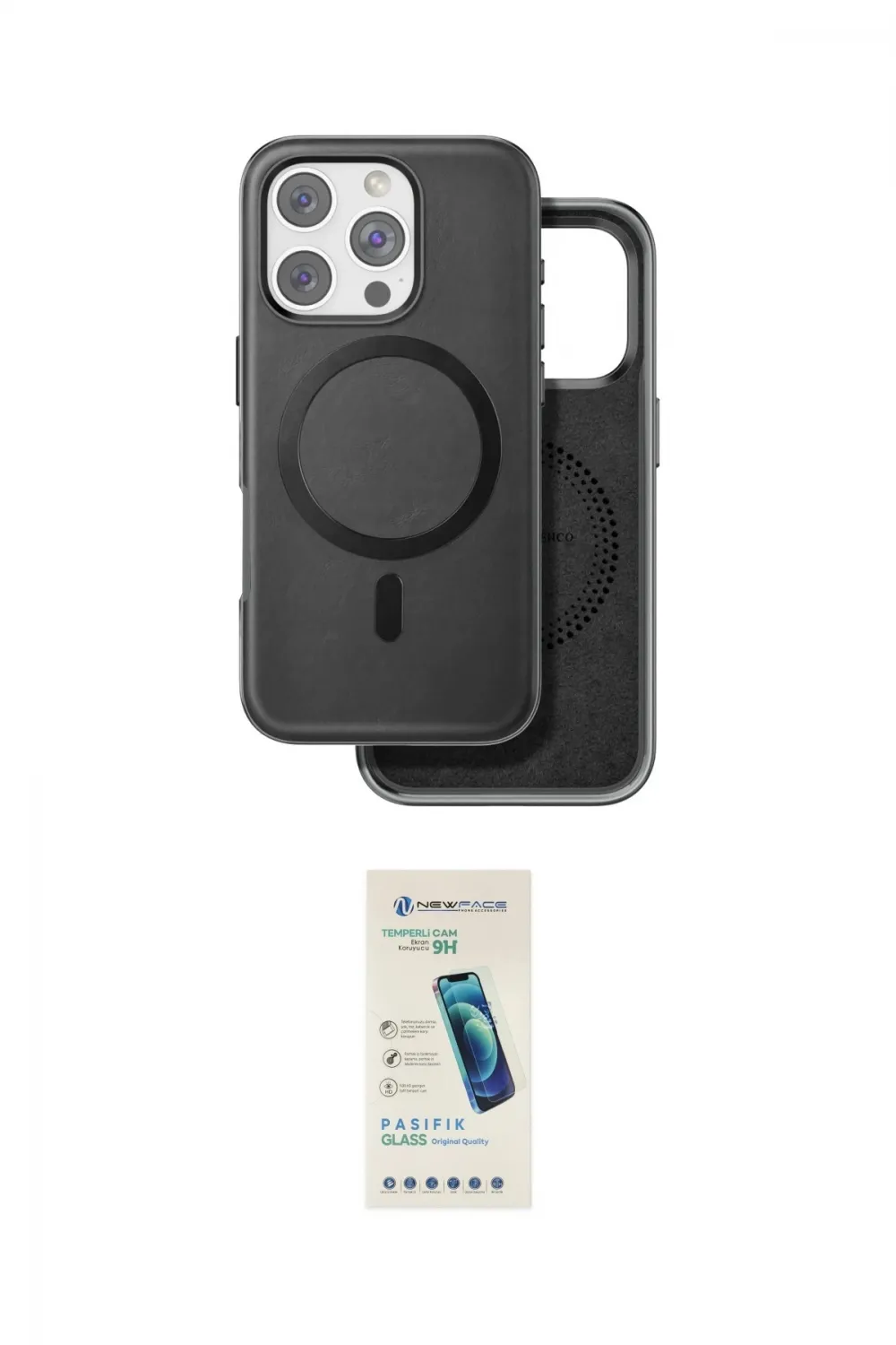 ieg™ iPhone 16 Pro Max Kılıf Pusula Işık Koleksiyonu - Şeffaf Pasifik Cam Ekran Koruyucu