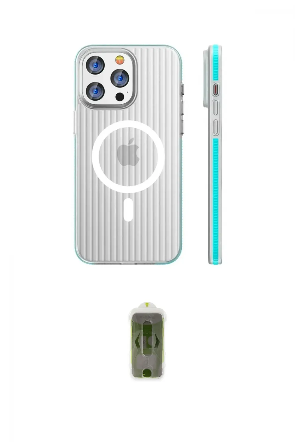 ieg™ iPhone 16 Pro Max Kılıf Pusula Minimal Koleksiyonu - Siyah Joko Magic 5D Hayalet Cam