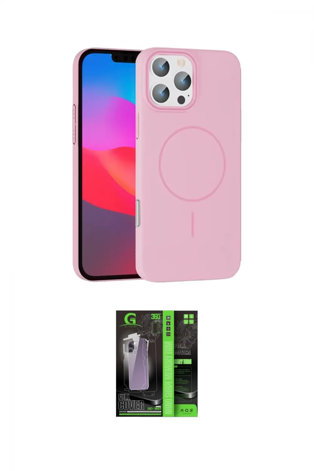ieg™ iPhone 16 Pro Max Kılıf Siluet Doku Özel Seri - Şeffaf 360 Full Body Arka Koruyucu
