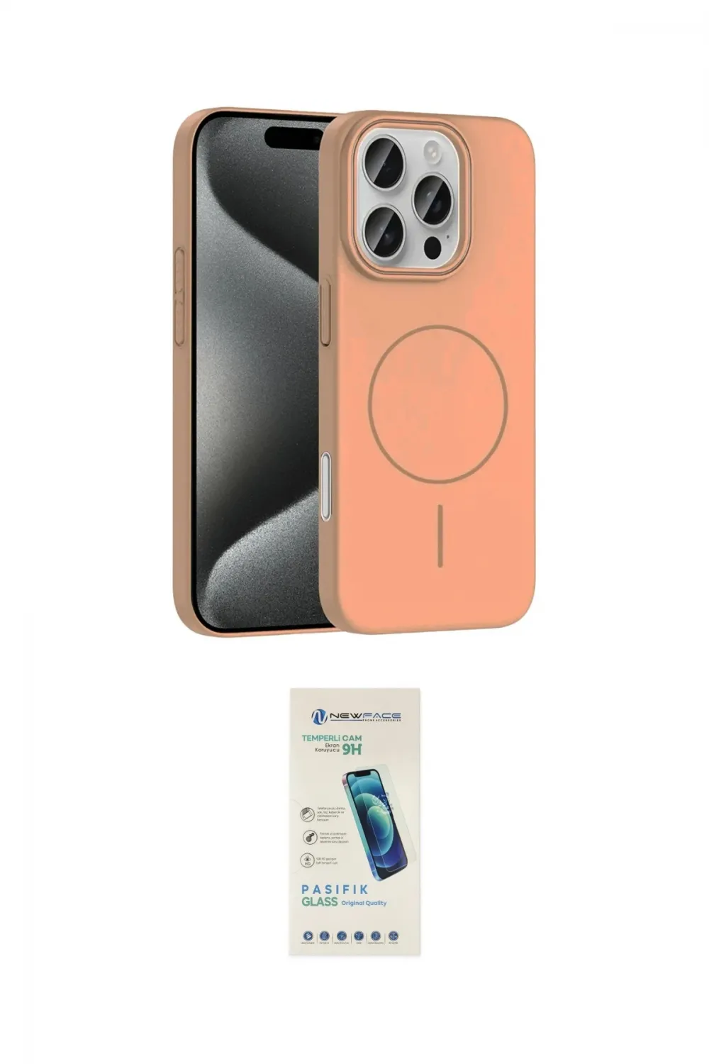 ieg™ iPhone 16 Pro Max Kılıf Siluet Doku Özel Seri - Şeffaf Pasifik Cam Ekran Koruyucu