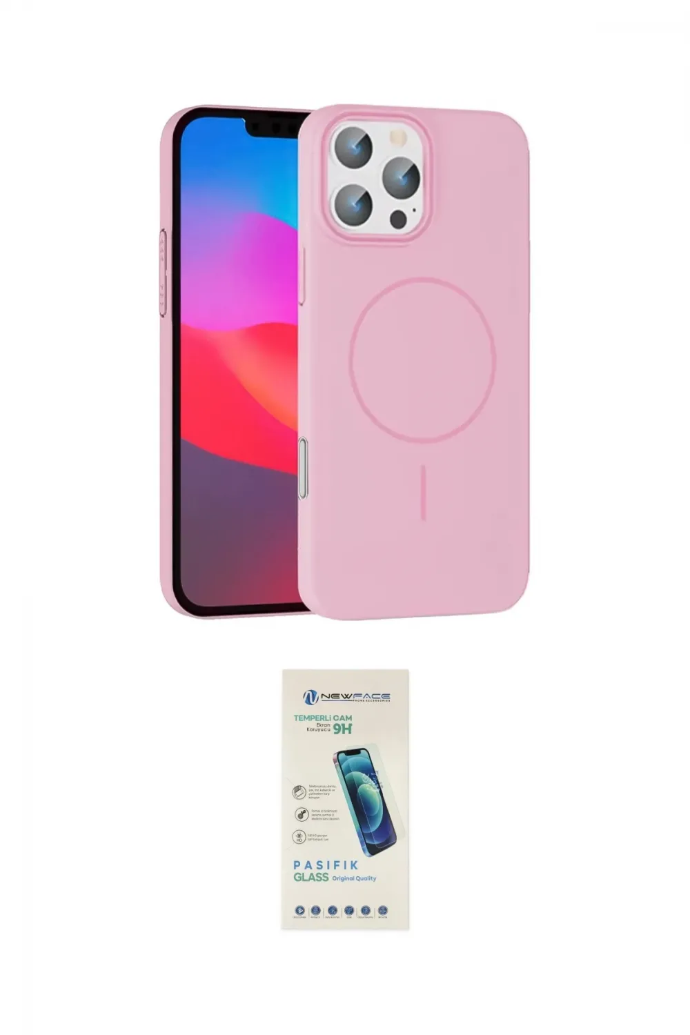 ieg™ iPhone 16 Pro Max Kılıf Siluet Doku Özel Seri - Şeffaf Pasifik Cam Ekran Koruyucu