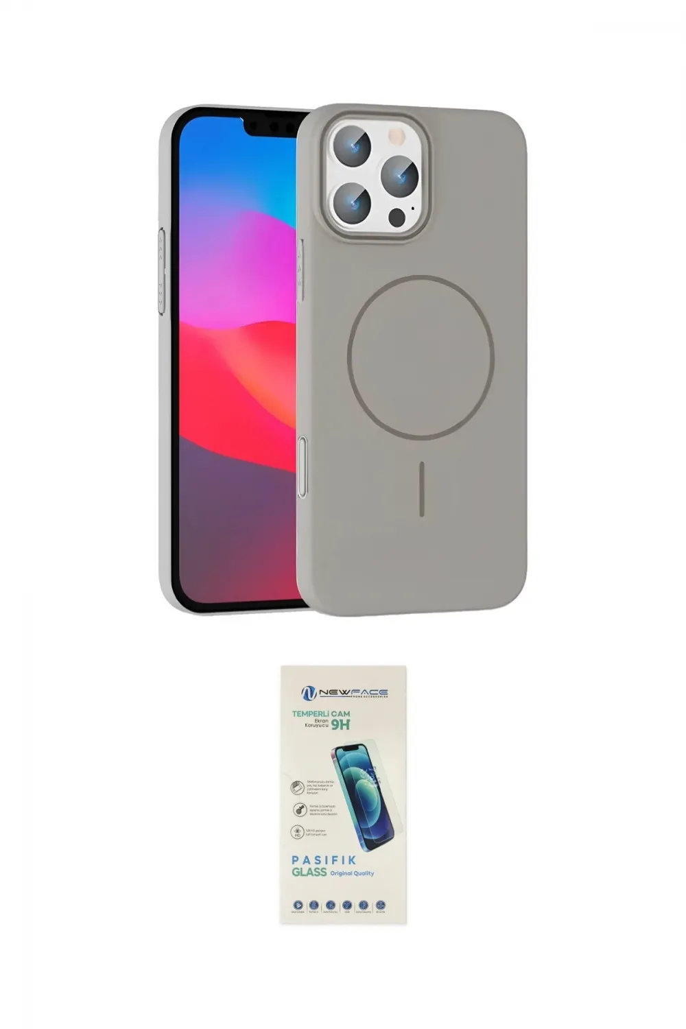 ieg™ iPhone 16 Pro Max Kılıf Siluet Doku Özel Seri - Şeffaf Pasifik Cam Ekran Koruyucu