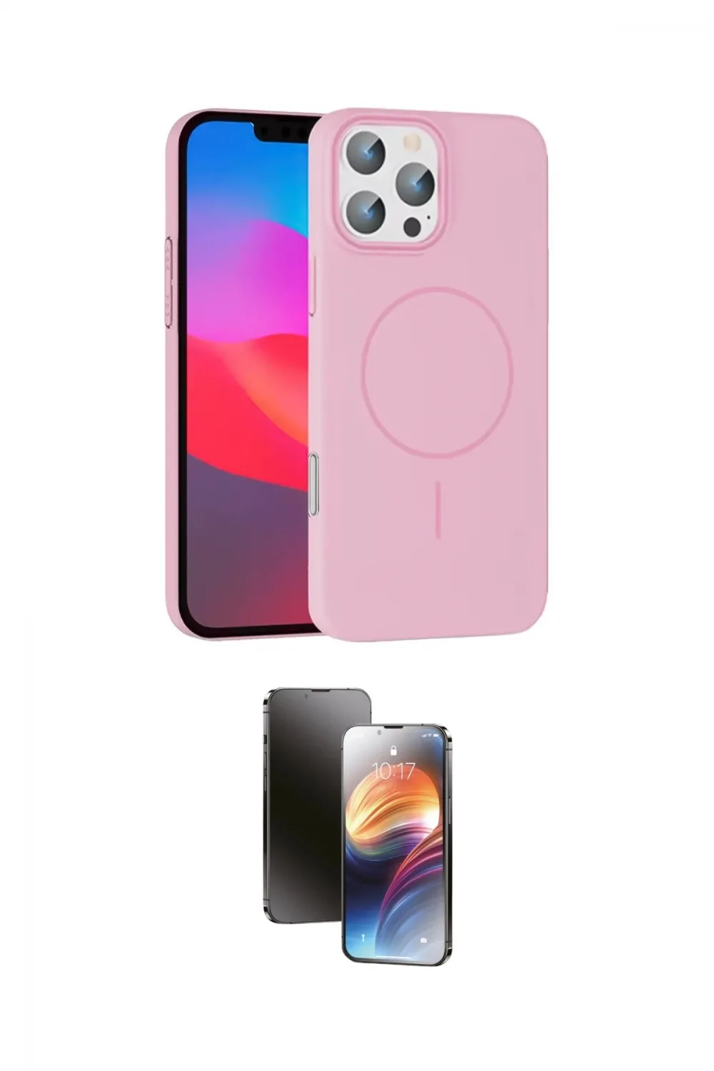ieg™ iPhone 16 Pro Max Kılıf Siluet Doku Özel Seri - Siyah 3D Antistatik Mat Seramik Nano Ekran Koruyucu
