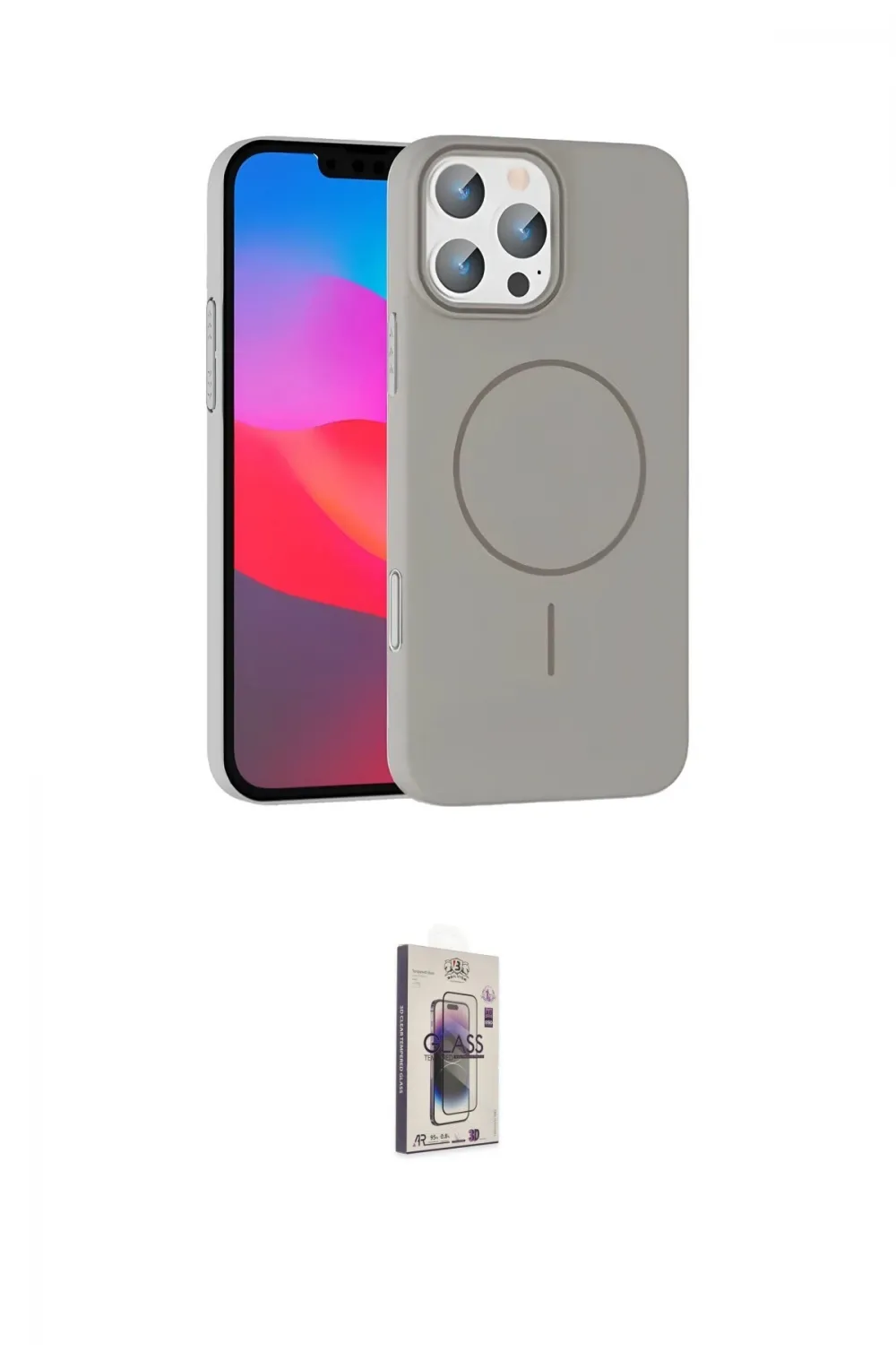 ieg™ iPhone 16 Pro Max Kılıf Siluet Doku Özel Seri - Siyah Bilvis 3D Cam Ekran Koruyucu