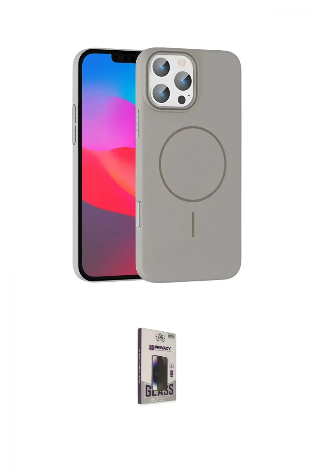 ieg™ iPhone 16 Pro Max Kılıf Siluet Doku Özel Seri - Siyah Bilvis Hayalet Cam Ekran Koruyucu