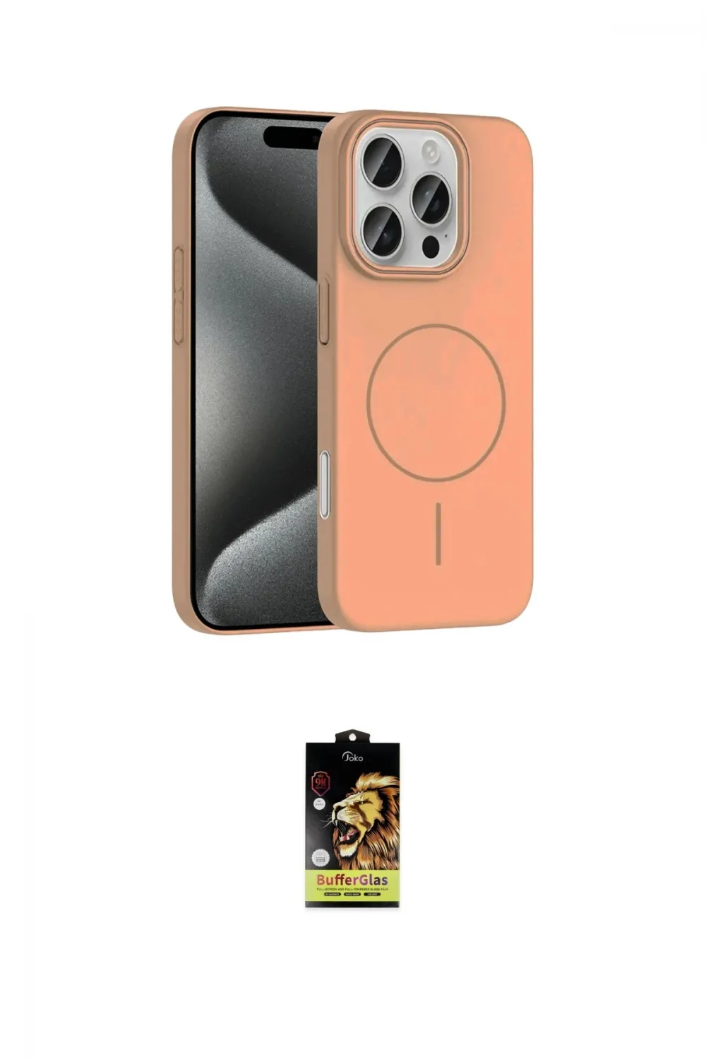 ieg™ iPhone 16 Pro Max Kılıf Siluet Doku Özel Seri - Siyah Buffer Cam Ekran Koruyucu