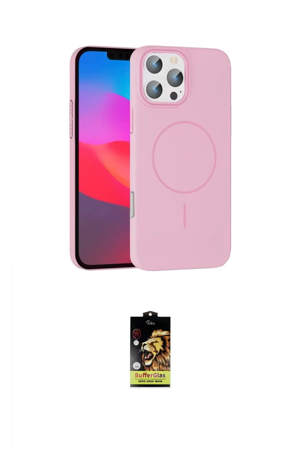 ieg™ iPhone 16 Pro Max Kılıf Siluet Doku Özel Seri - Siyah Buffer Cam Ekran Koruyucu
