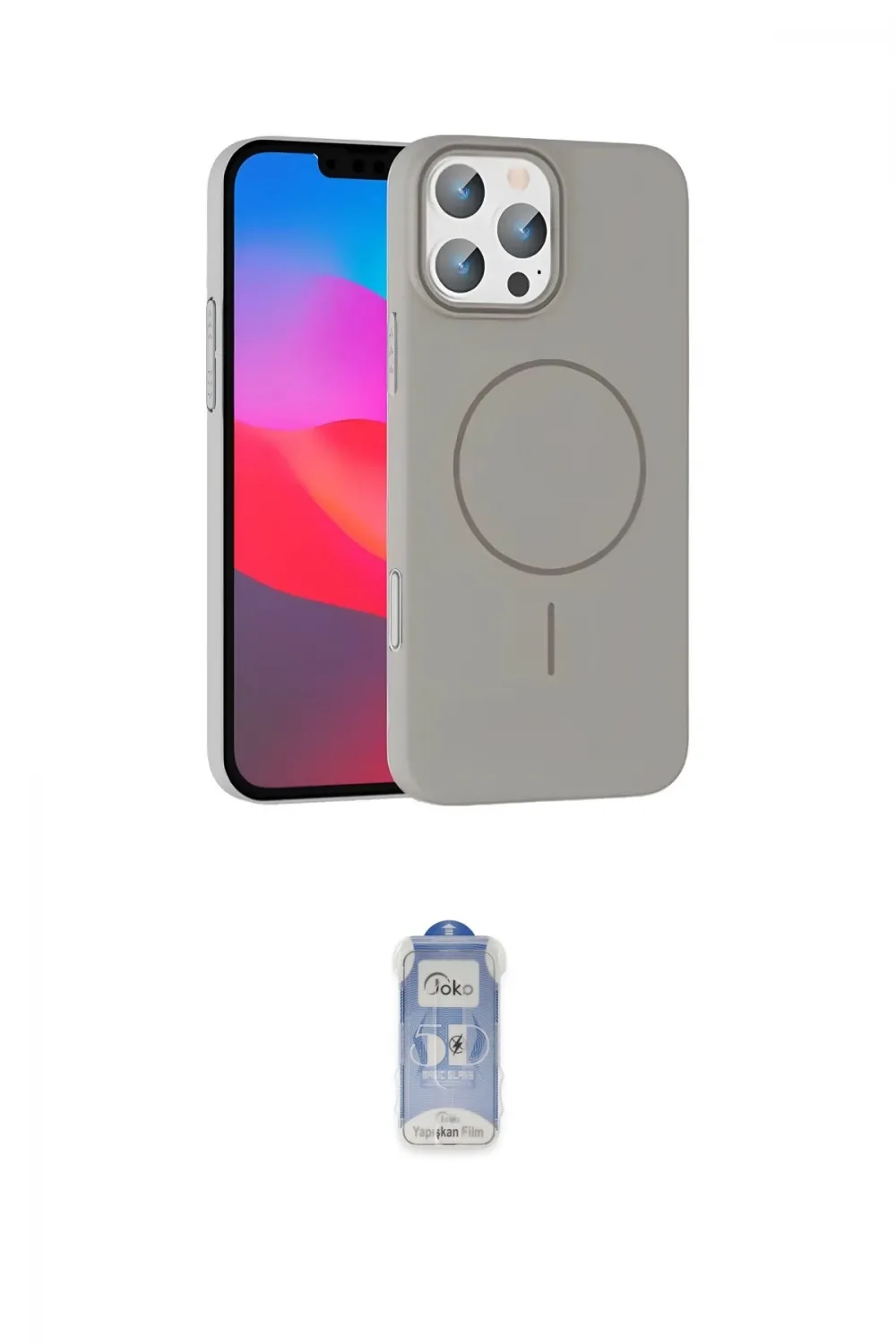 ieg™ iPhone 16 Pro Max Kılıf Siluet Doku Özel Seri - Siyah Joko Magic 5D Cam