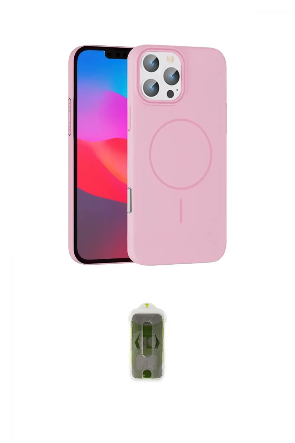 ieg™ iPhone 16 Pro Max Kılıf Siluet Doku Özel Seri - Siyah Joko Magic 5D Hayalet Cam