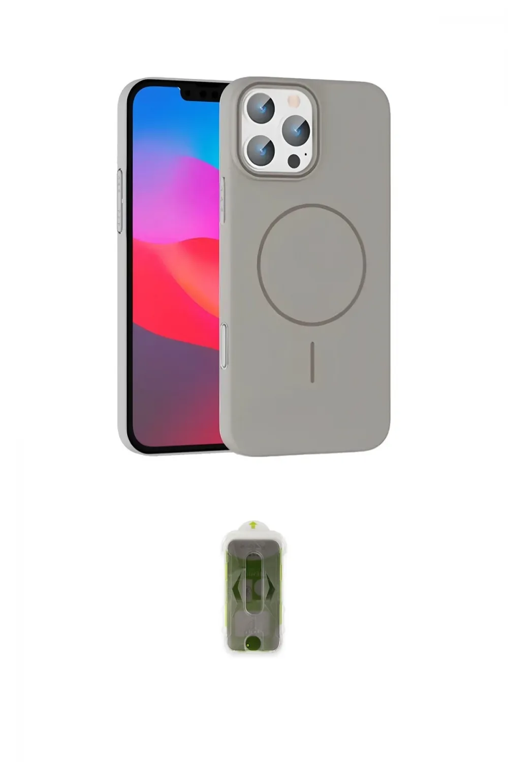 ieg™ iPhone 16 Pro Max Kılıf Siluet Doku Özel Seri - Siyah Joko Magic 5D Hayalet Cam