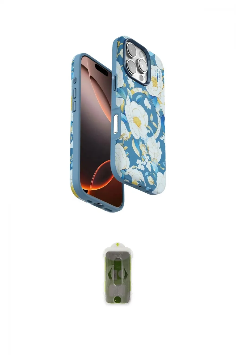 ieg™ iPhone 16 Pro Max Kılıf Siluet Doku - Siyah Joko Magic 5D Hayalet Cam