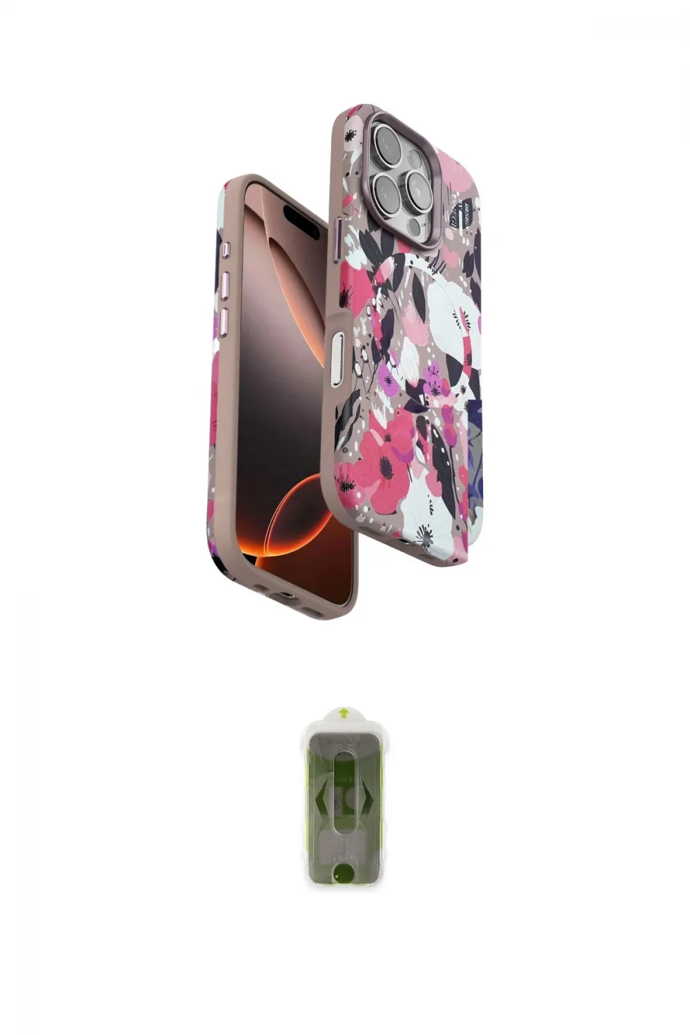 ieg™ iPhone 16 Pro Max Kılıf Siluet Doku - Siyah Joko Magic 5D Hayalet Cam