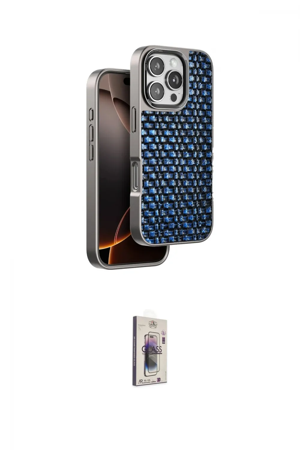ieg™ iPhone 16 Pro Max Kılıf Siluet Form Serisi - Siyah Bilvis 3D Cam Ekran Koruyucu