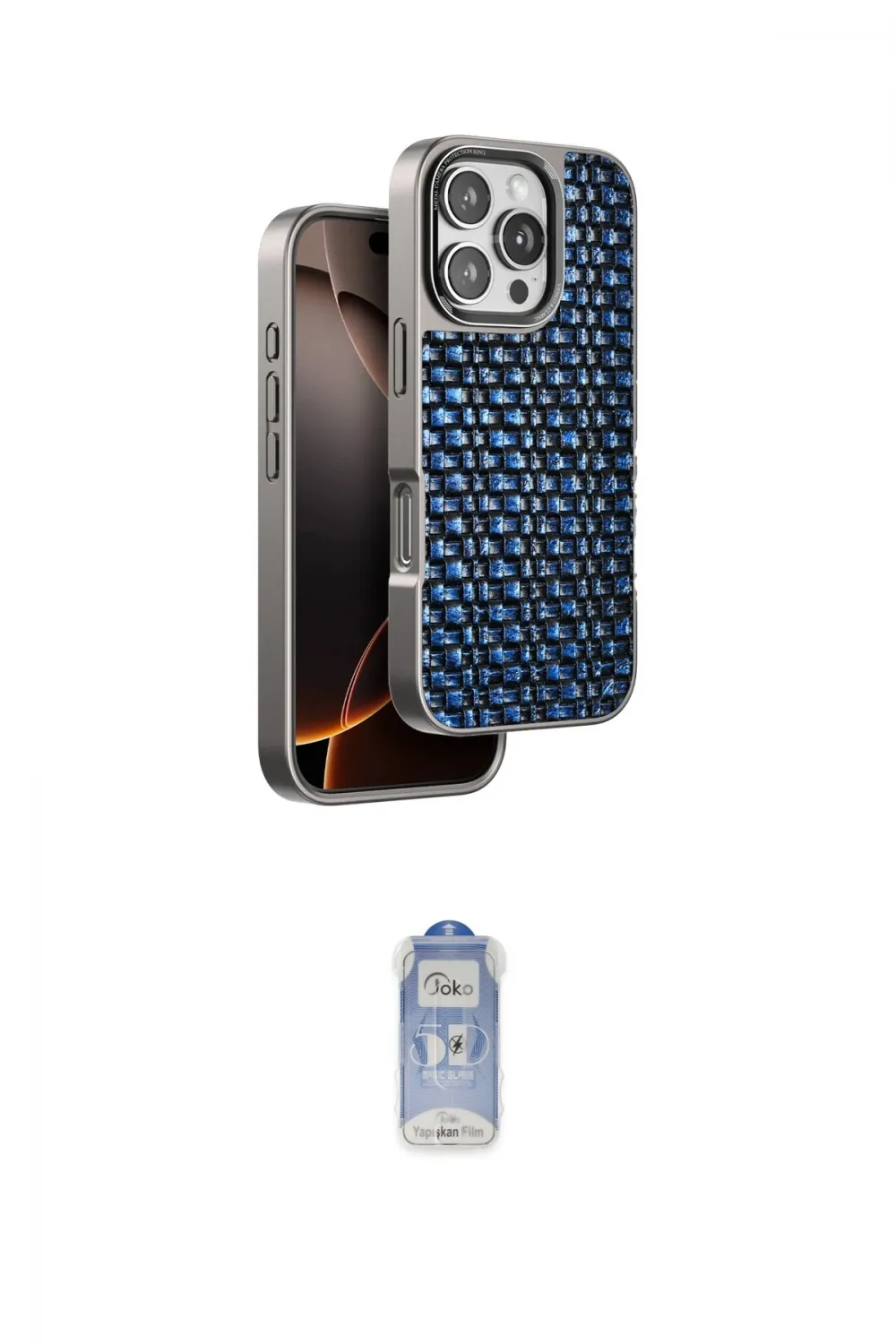 ieg™ iPhone 16 Pro Max Kılıf Siluet Form Serisi - Siyah Joko Magic 5D Cam